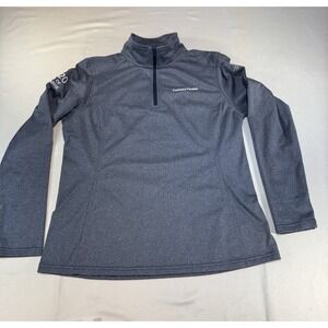 North Face 1/4 Zip Long Sleeve Pullover Women's Large Nurse Logo Gray Blue